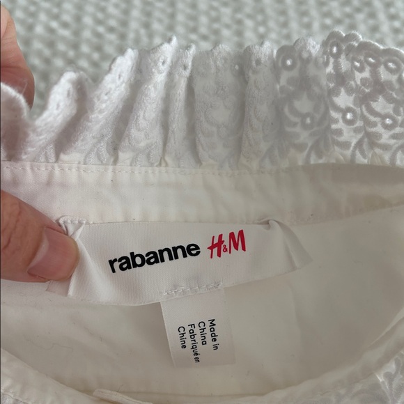Rabanne H&M White Lace Detail Blouse - Picture 2 of 8